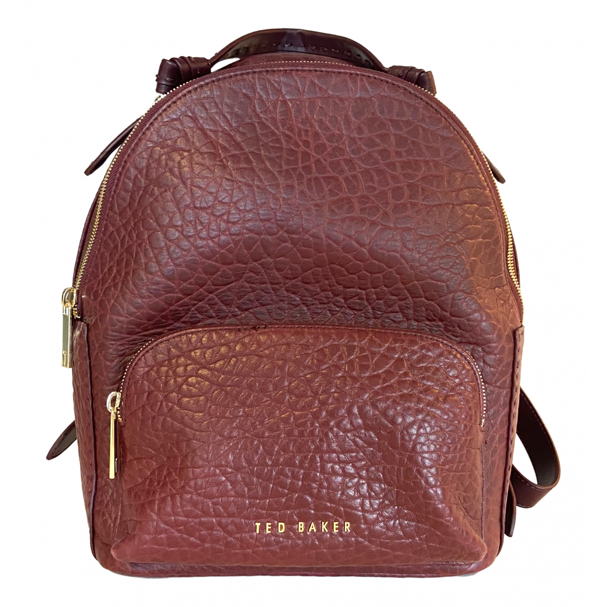 Leather backpack Ted Baker Burgundy in 